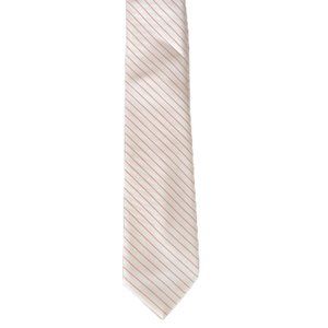 Austin Manor - White With Pink Stripe Polyester/Silk Tie